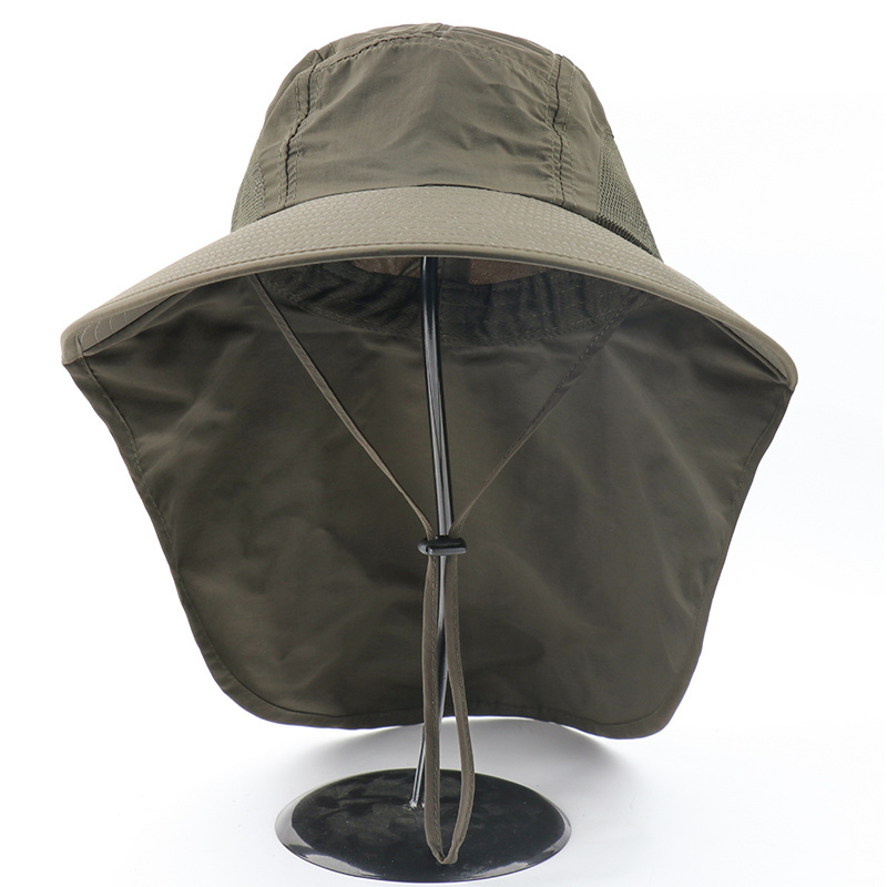 Summer UPF 50+ Sun Hat Women Men Waterproof Bucket Hats With Neck Flap Outdoor Large Wide Brim Fishing Hat