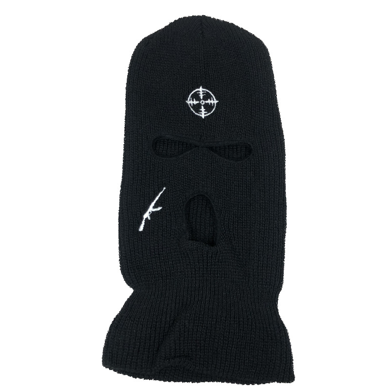 Wholesale custom Ski Mask Knitted Beanie Face Cover Winter Balaclava A Hole Full Face Plain Mask for Winter Outdoor Sports Hat