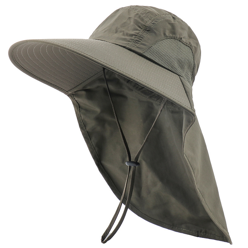 Summer UPF 50+ Sun Hat Women Men Waterproof Bucket Hats With Neck Flap Outdoor Large Wide Brim Fishing Hat