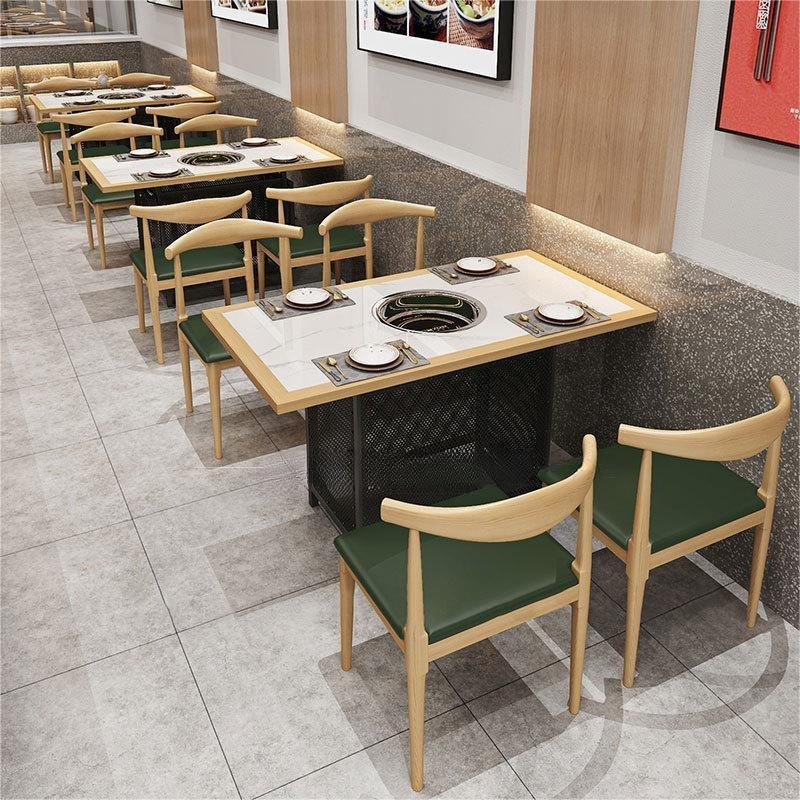 Successor Hot pot restaurant solid wood booth Size and material can be customized Environmentally friendly cushioned card holder