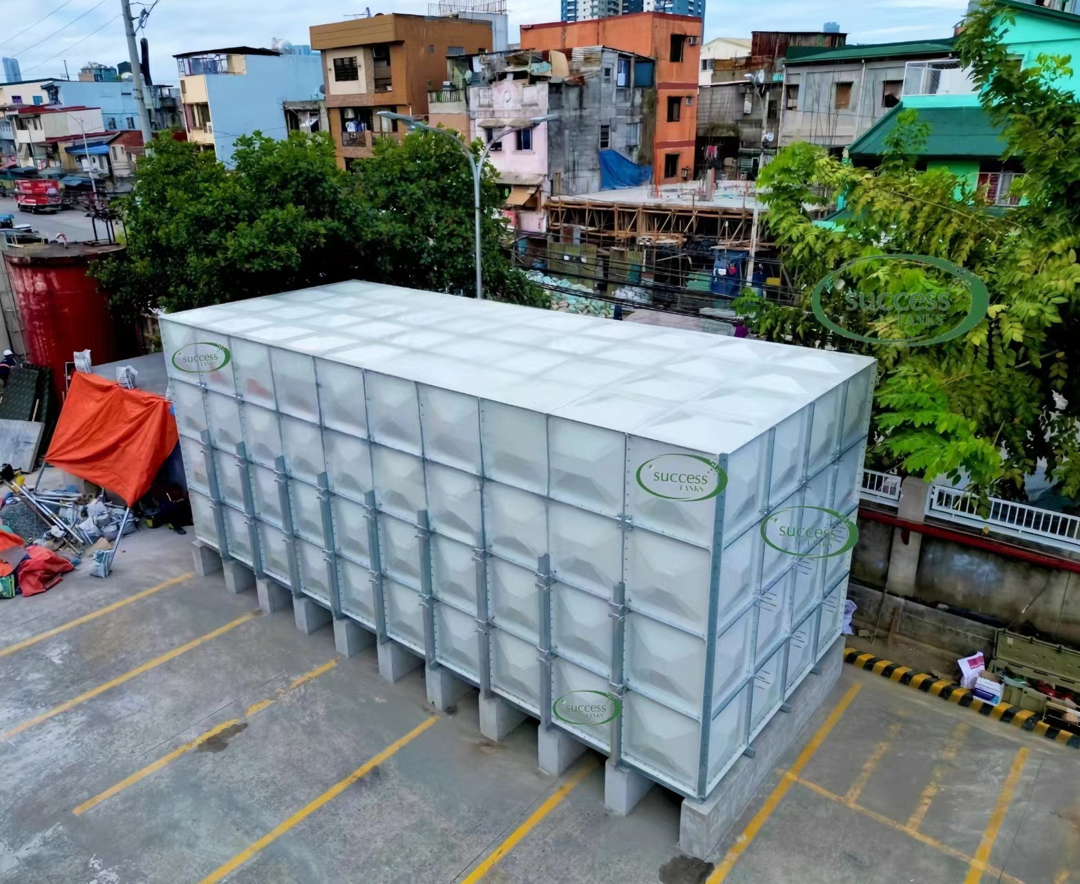 High quality Collapsible rectangular excellent grp frp plastic storage square water reservoir GRP water tank