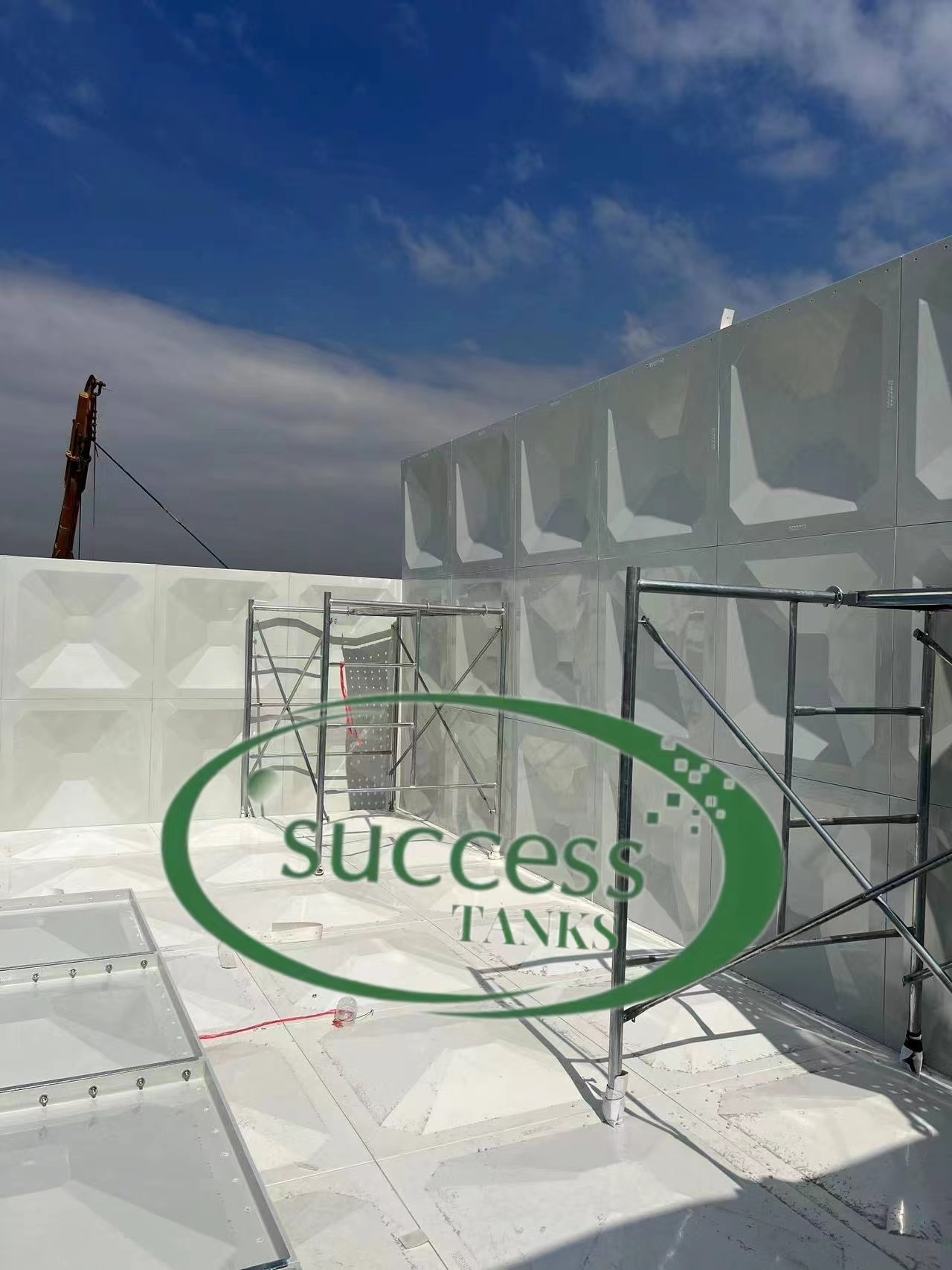 Cube GRP FRP plastic panel water treatment tank grp sectional water storage tanks