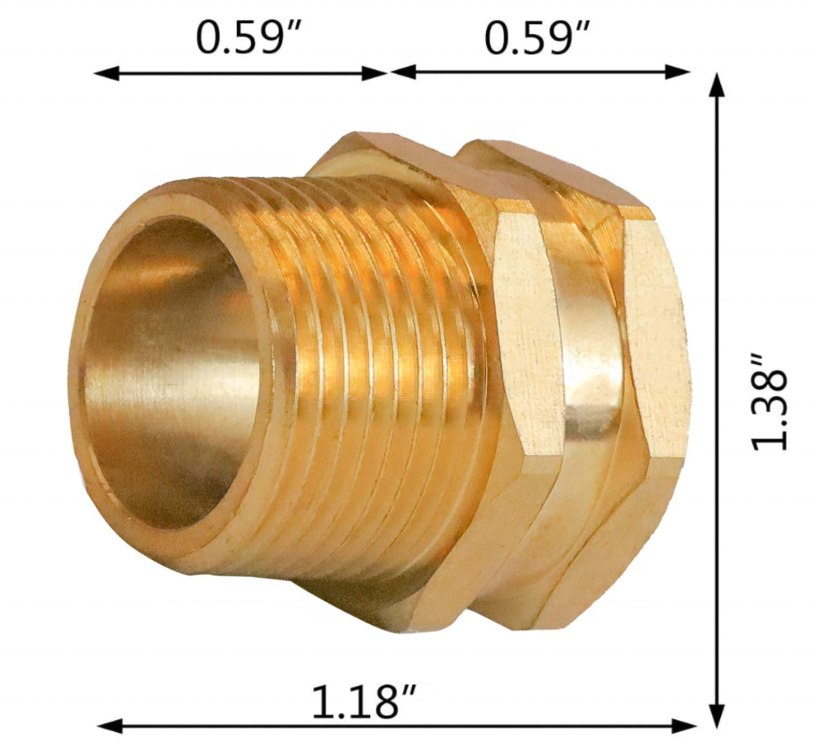 GHT To NPT Brass Tap Connector 3/4