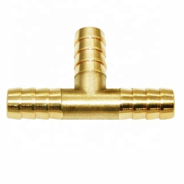 11/32'' ID 3 Way Brass Tee  ANSI Brass Hose Barb Tee