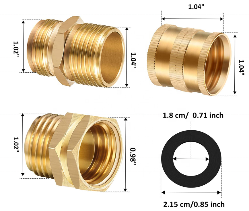 Brass RV Blow Out Adapter All Set For For Garden Hose, Pipe, Water Faucet, Sprayer And More