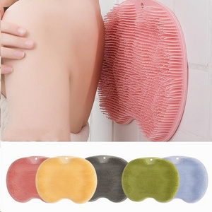 Bath Brushes Sponges Scrubbers Exfoliating Non-Slip Foot Pad Massage Mat Silicone Rub Back Brush With Sucker