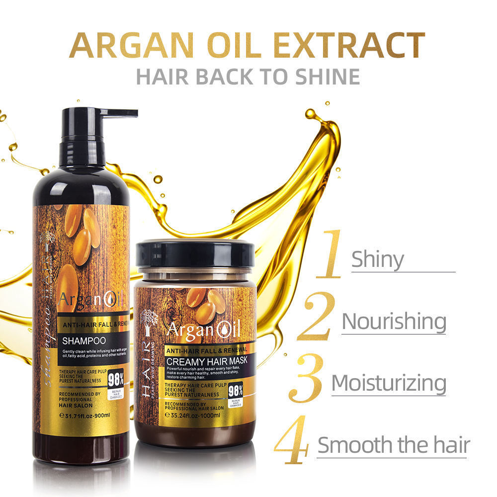 Hot sell professional hair care brands manufacturer organic argan oil hair shampoo and conditioner