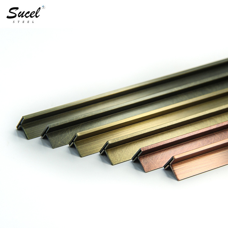 SUCEL Yellow Copper Metal Ceramic Brass Vibration Floor T Shape Decorative Stainless Steel Tile Trim Profile