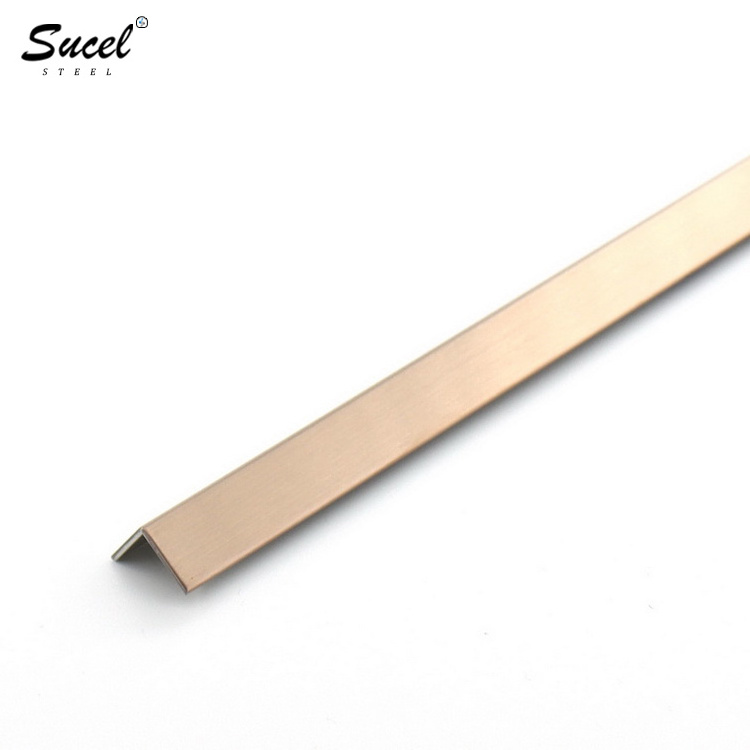 SUCEL Decorative L Shape Stair Tile Trim Stainless Steel Metal L Tile Profile Floor Tile Corner Edge Finishing Flat Trim Strip