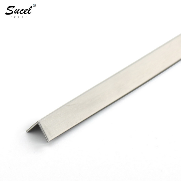 SUCEL Decorative L Shape Stair Tile Trim Stainless Steel Metal L Tile Profile Floor Tile Corner Edge Finishing Flat Trim Strip