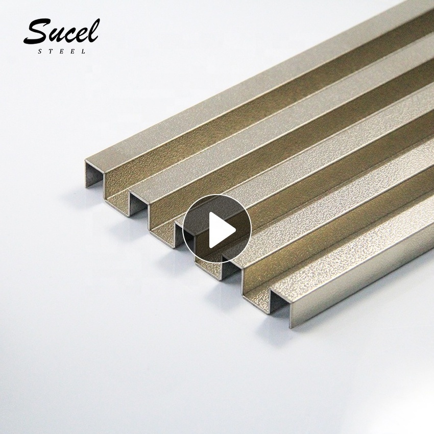 Sucelsteel Custom Decorative Stainless Steel Trim Channel Profile Shot Peening Fluted Wall Panel Stainless Steel Board