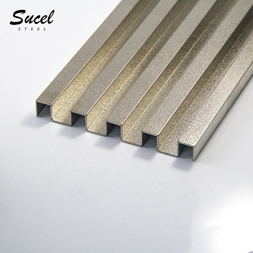 Sucelsteel Custom Decorative Stainless Steel Trim Channel Profile Shot Peening Fluted Wall Panel Stainless Steel Board