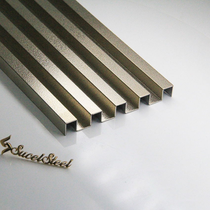 Sucelsteel Custom Decorative Stainless Steel Trim Channel Profile Shot Peening Fluted Wall Panel Stainless Steel Board