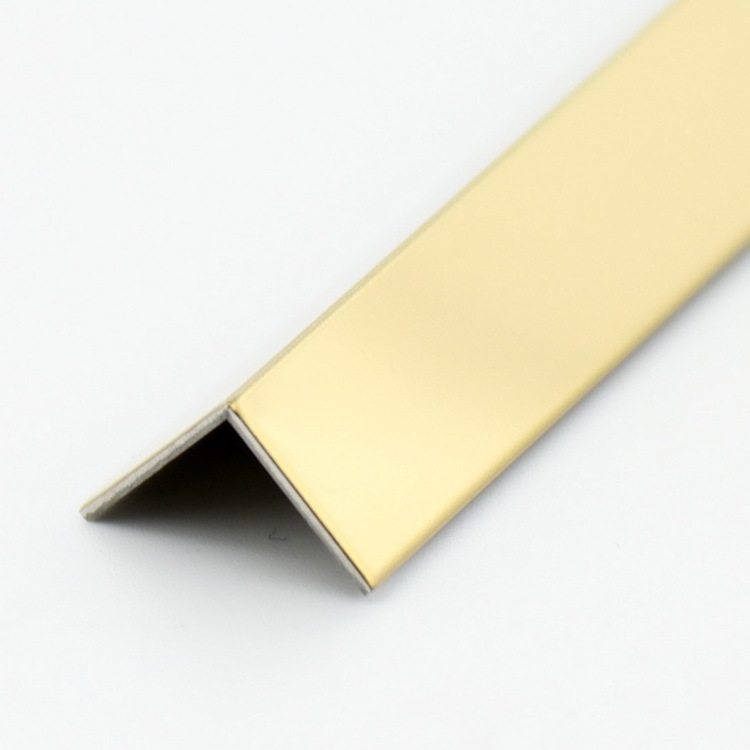 Sucel Polished L Angle Metal Tile Edging Trim for Wall Floor Stainless Steel Edge Profile Protective Tile Trim