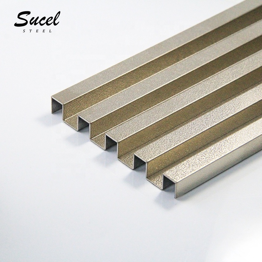 Sucelsteel Custom Decorative Stainless Steel Trim Channel Profile Shot Peening Fluted Wall Panel Stainless Steel Board