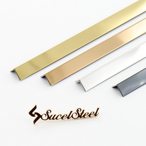 Sucel Polished L Angle Metal Tile Edging Trim for Wall Floor Stainless Steel Edge Profile Protective Tile Trim