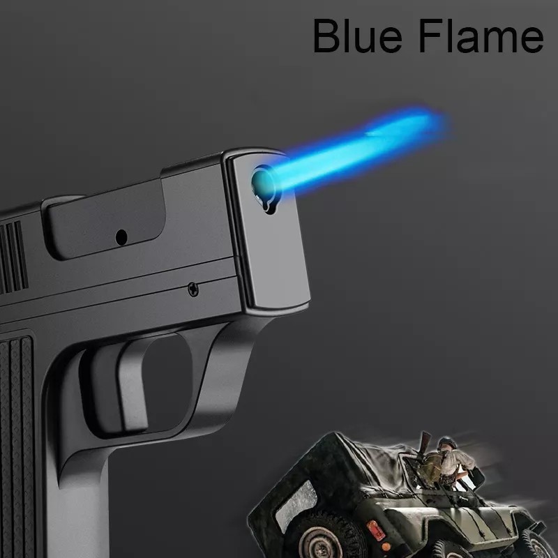 Cool Refillable Gun Shaped Lighter Cool Pistol Model Windproof Gas Torch Lighter Cigarettes