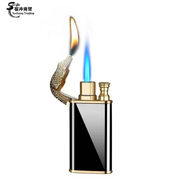 Windproof Dual Butane Cigar Torch Lighters Jet Flame Wholesale Custom Logo