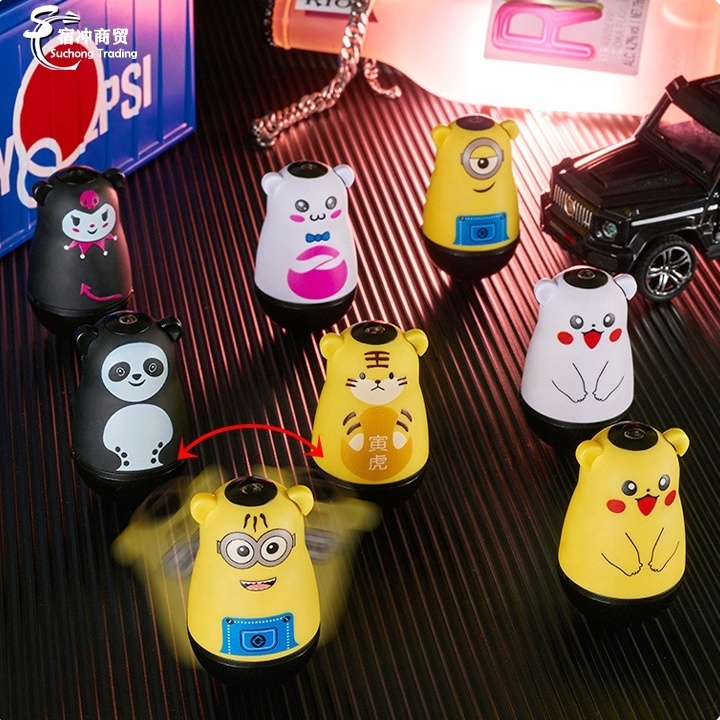 Wholesale Custom Cute Cartoon Tumbler Pikaachu Kuromy Minions Colorful Flames Gas Torch Cigarette Lighter