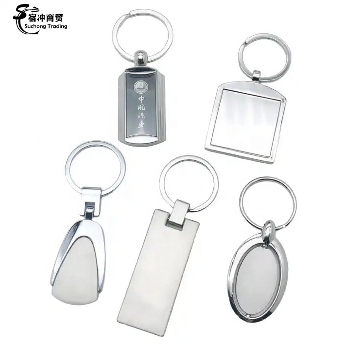 Custom Logo Metal Key Ring Sublimation Key Chain Ring Stainless Steel Blank Keychain For Engraving