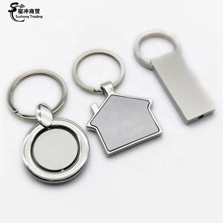 Custom Logo Metal Key Ring Sublimation Key Chain Ring Stainless Steel Blank Keychain For Engraving