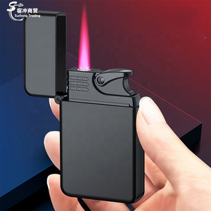 Wholesale Luxury Windproof Gold Gas Metal Jet Red Flame Gradient Cigar Torch Lighters