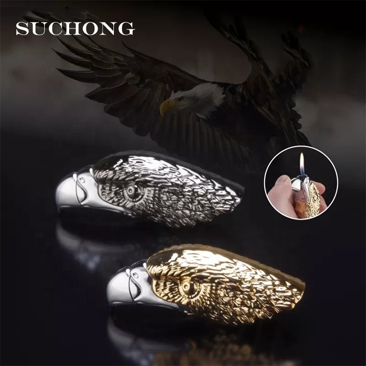 Creative Cool Clock Eagle Gas Open Flame Eagle Torch Lighters