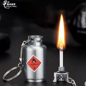 Mini Novelty Gas Tank Fire Extinguisher Shape Keychain Ten Thousand Matches Oil Kerosene Lighter