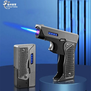 Custom Jet Cool Gun Arc Luxury Windproof Metal Cigar Plasma Usb Electric Collapsible Torch Gas Pistol Lighter Refillable