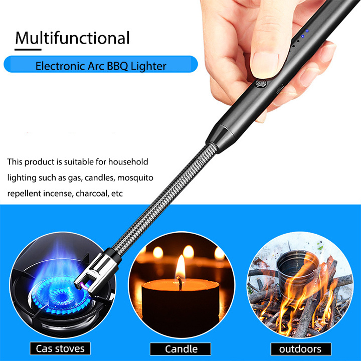 Wholesale Metal 360 Rotatable Kitchen Rechargeable USB BBQ Electric Arc Plasma Candle Lighters