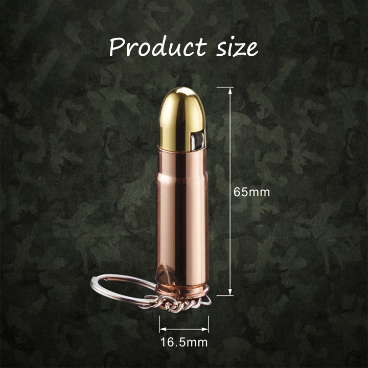 Custom Metal Cigar Refillable Golden Classic Reusable Gas Portable Mini Gun Bullet Shaped Keychain Torch Cigarettes Lighters