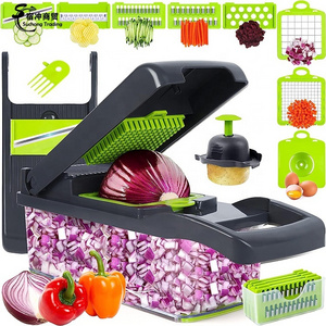 Wholesale Kitchen Tools Accessories 14in1 Food Veggie Onion Cutter Mandoline Slicer Multifunctional Vegetable Chopper Set