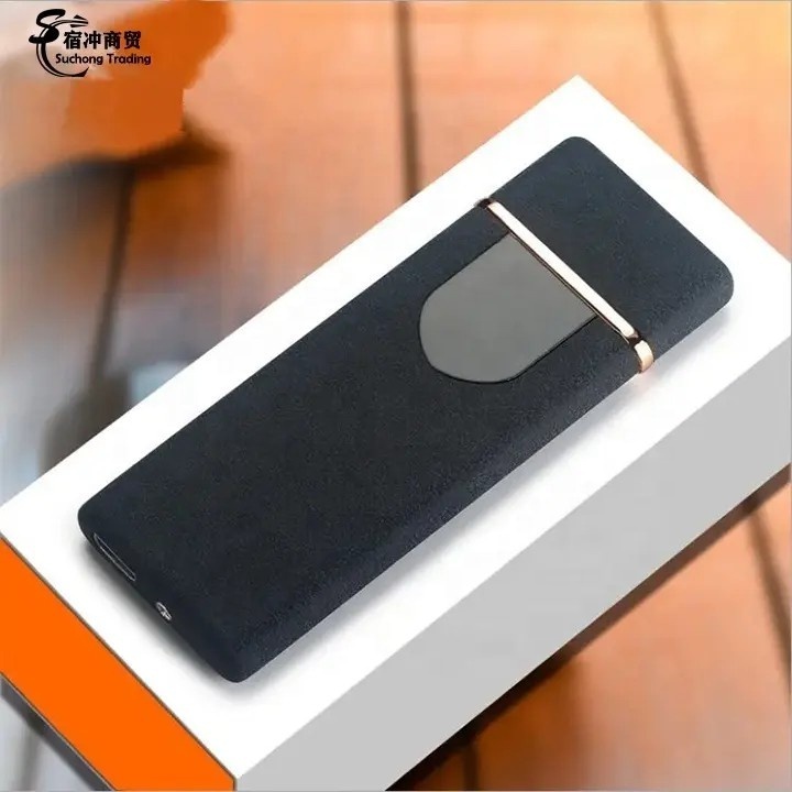 Hot Sale 2023 Small Size Heat Coil Slim Lighter Zinc Alloy Fingerprint Encendedor Electrico USB