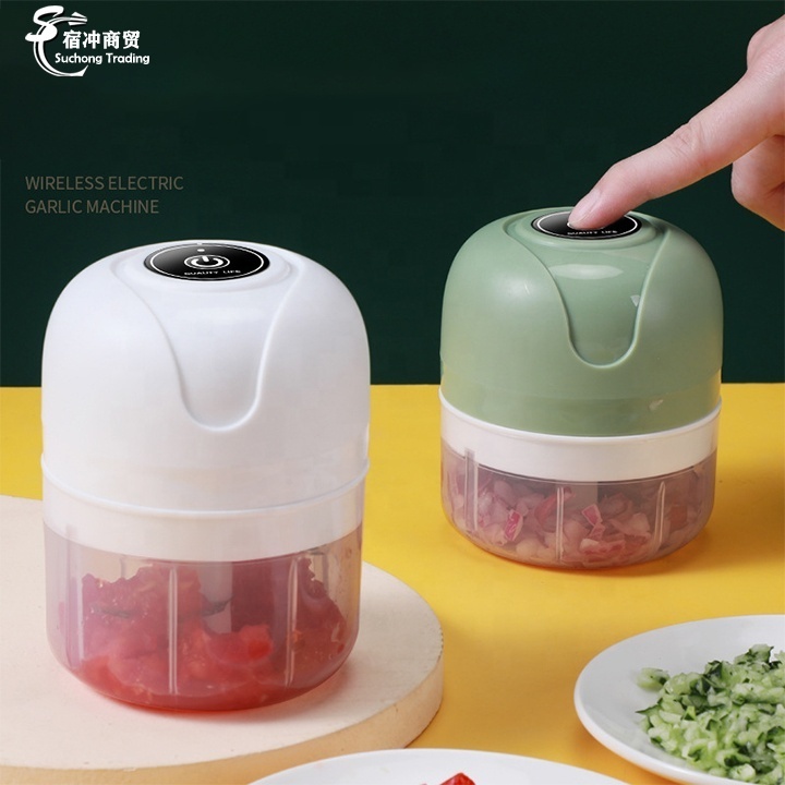 Wholesale Mini Electric Usb Rechargeable Garlic Grinder Meat Chili Grinder Press Chopper Garlic Presses