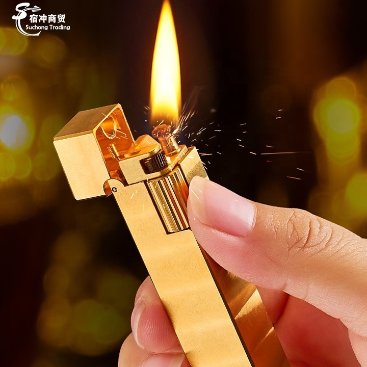 Luxury Custom Cool High-end Pure Copper Rechargeable Clipper Kerosene Oil Lighter Cigarette