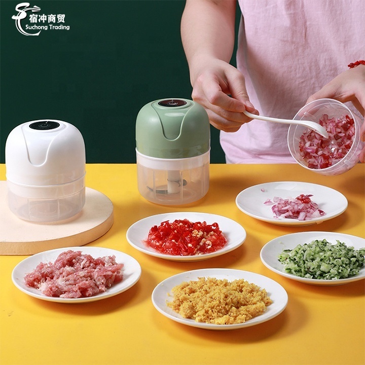 Wholesale Mini Electric Usb Rechargeable Garlic Grinder Meat Chili Grinder Press Chopper Garlic Presses