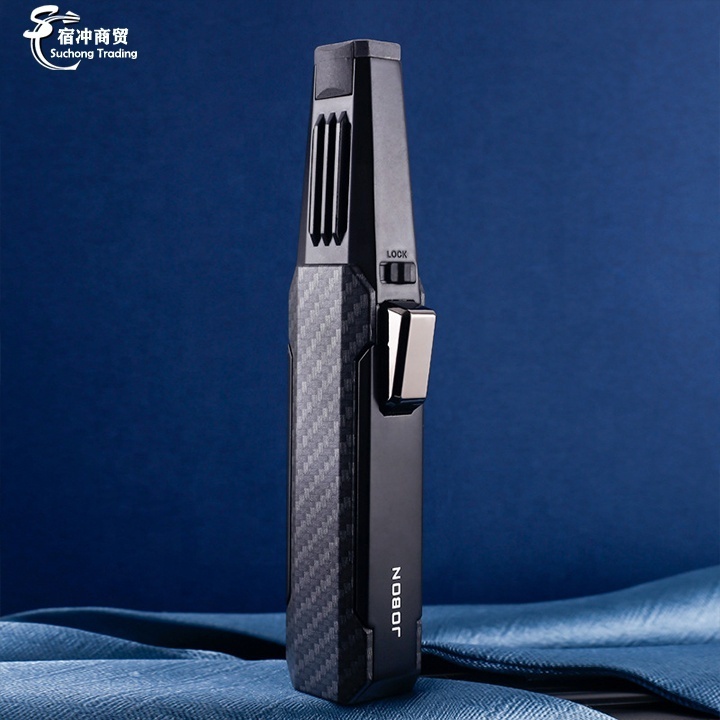 Windproof Straight Luxury Premium Custom Logo Metal Gas Jet Pen Cigarette Torch Blue Flame Lighter