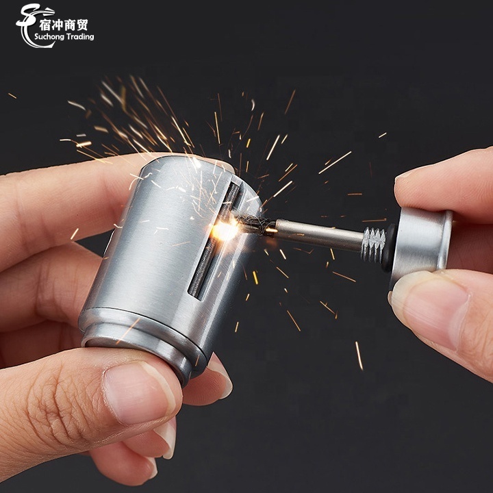 Mini Novelty Gas Tank Fire Extinguisher Shape Keychain Ten Thousand Matches Oil Kerosene Lighter