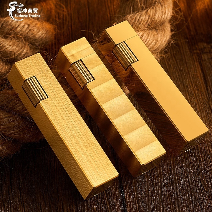 Luxury Custom Cool High-end Pure Copper Rechargeable Clipper Kerosene Oil Lighter Cigarette