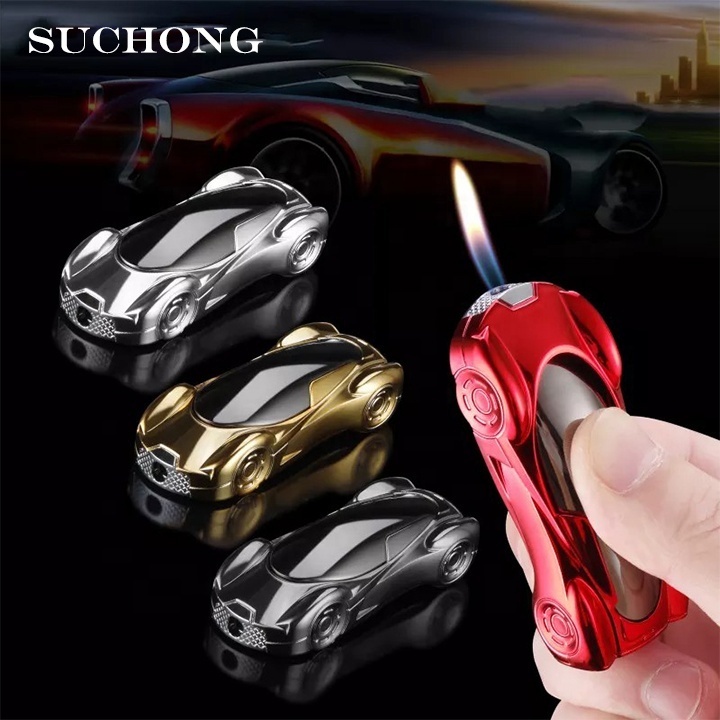 Tiktok Custom Logo Printed Luxury Rechargeable Cool Kerosene Sports Car Lighter