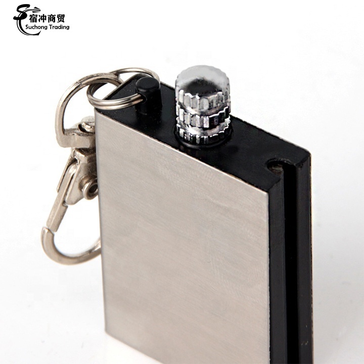 Alibab Wholesale Smoking Accessories Square Type Stainless Steel Reusable Match Oil Kerosene Lighter