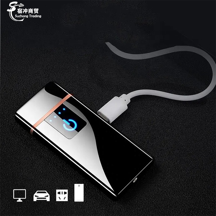 USB Charging Touch Screen Electronic Cigarette Lighters Small Rechargeable Electric Minimalist Lighters