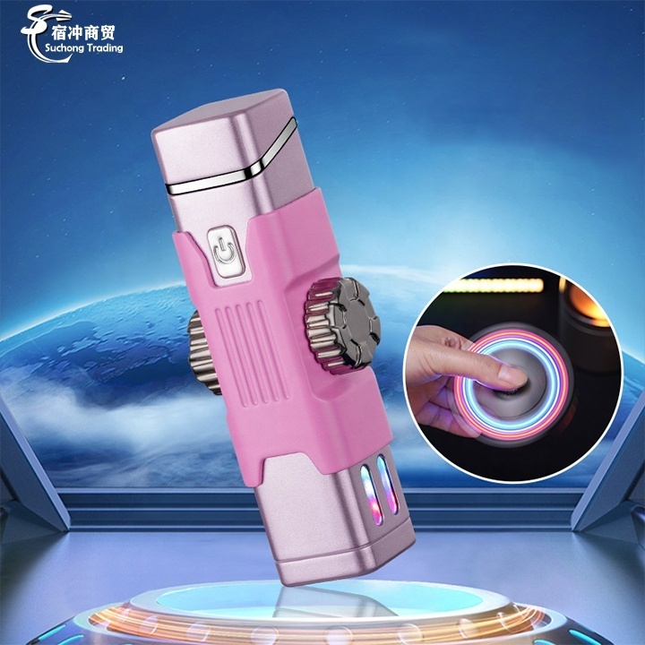 Luxury High-end Cyberpunk Led Cool Color Young Dual Arc Electric Fidget Spinner Lighter Cigarette