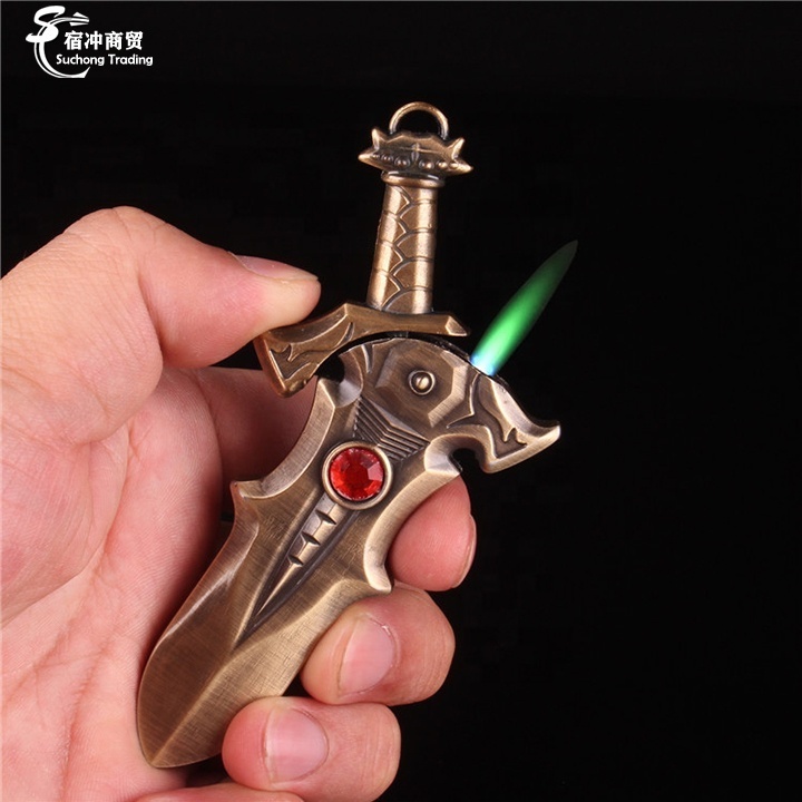 Creative Windproof Cool Metal Gas Butane Sword Cigarette Torch Lighter