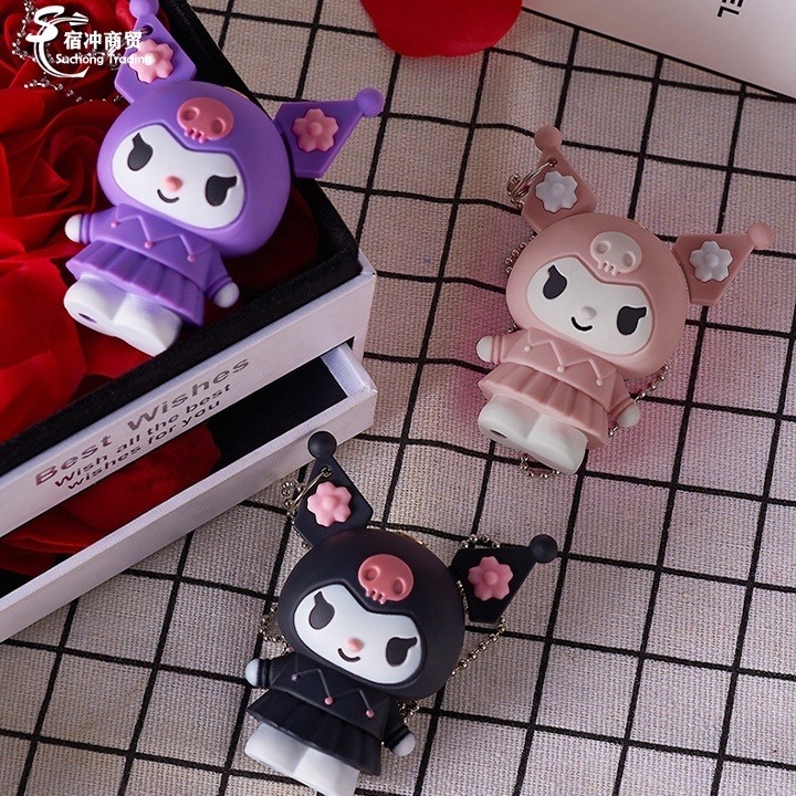 Wholesale Cartoon Doll Gas Open Flame Cute Kuromy Lighter With Key Chain