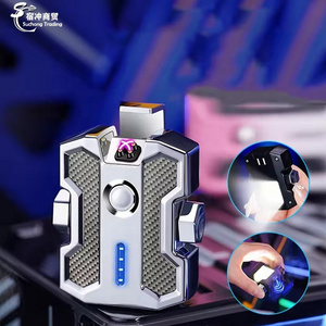 2024 New Fidget Spinner Rotating Gyro USB Arc Lighter LED Light Outdoor Rechargeable Trendy Gift Electric Lighter