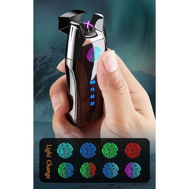 Free Sample Plasma Arc Cigarette USB Lighter Custom Logo LED Button Arc Lighter for wholesale