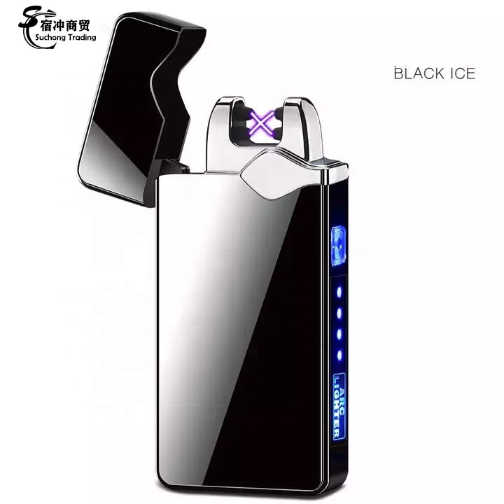 Custom 2023 Hot Sale Cheap Encendedor Cigarette Cigar Usb Dual Arc Electronic Classic Charging Lighter