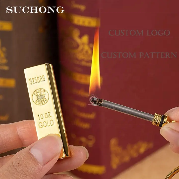 Metal Rose Gold Bar Kerosene Quality Oil Petrol Novel Shaped Wick Ciggerate Lighter Vintage Wholesale