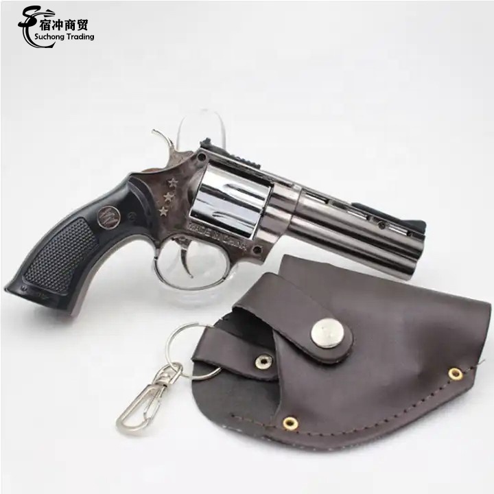 Metal Windproof Cigarette Cigar Igniter With Holster Pistol Gun Custom Jet Flame Torch Gun Lighter Pistol